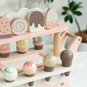 Wooden Ice Cream Cart for Kids Toddler Pull-Along Pretend Stand Children Role Play Ice-Lolly Toy Trolley - Product Image 3