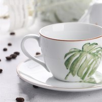 Tasse et soucoupe en céramique à café et thé en porcelaine 220cc, motif imprimé graphique par Sublimation, tasse à café glacée avec soucoupe