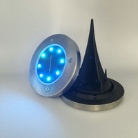 Nouvelle lampe solaire extérieure encastrée en acier inoxydable IP65, lumière blanche/chaude/multicolore pour aménagements paysagers, patios, jardins, usage domestique