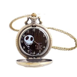 الجمجمة الرجعية الكلاسيكية جمع هدية مخصص ساعة جيب التذكارية ساعة جيب الحنين الوجه قلادة مصنع بالجملة - Product Image 5