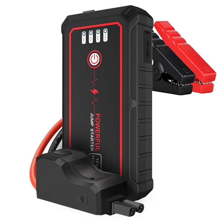 Portable 14000mAh battery charger QC3.0 18W output 500A instant start jump starter with smart clip