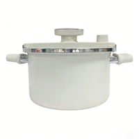 Casserole à pression antiadhésive en acier inoxydable 316 de haute qualité, compatible avec les cuisinières à gaz et à induction, avec couvercle en verre