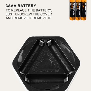 Luz Nocturna <span class=keywords><strong>Hexagonal</strong></span> con Sensor de Movimiento <span class=keywords><strong>PIR</strong></span>, Adhesivo 3M para Montaje, Funciona con Batería Triple AAA, Luz Cálida Suave SMD - Product Image 5
