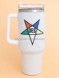 Su misura Jack e Jill <span class=keywords><strong>Inc</strong></span> 1938 rosa e blu organizzazione JJ Sorority strass in acciaio inossidabile tazza per bere - Product Image 6