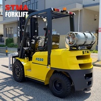 Chariot élévateur à fourche STMA 3 tonnes 3,5 tonnes GPL essence double carburant avec rotation à 360° °   Accessoire rotatif pour chariot élévateur à fourches au propane de 3000 kg avec fourches rotatives