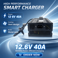 Chargeur Li-ion 12,6V 40A 1200W, coque en aluminium, haute puissance, personnalisable, pour moto électrique/vélo électrique/trottinette, livraison directe d'usine