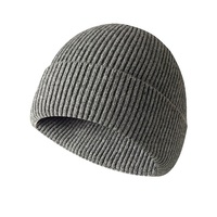 Bonnet en laine tricoté unisexe avec revers en acrylique, broderie de haute qualité, personnalisable avec logo, idéal pour l'hiver