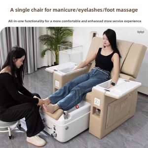 YS-0710N Set Sedia Pedicure Professionale di Lusso con Tavolo Manicure, Massaggio <span class=keywords><strong>Spa</strong></span> Elettrico per Piedi, in Legno per Salone e Camera da Letto - Product Image 4
