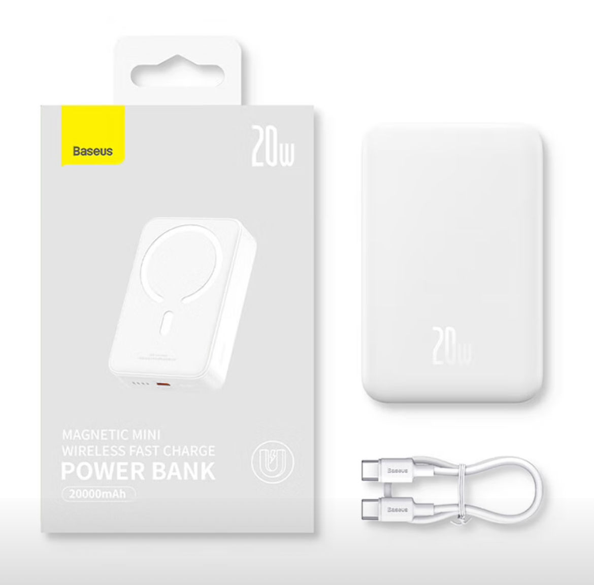 Blanco - Cargador Inalámbrico PB 20000mAh 20W (PPCX100102)