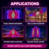 Écran LED en maille flexible, pleine couleur, à points lumineux, étanche, pour intérieur et extérieur, mur-rideau, façade média, animation pour bâtiments et places publiques