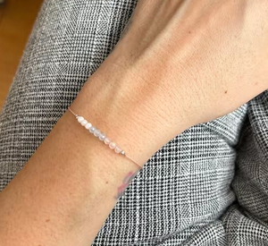 Zooying Healing Crystal Cadena ajustable Cuarzo Rosa Aguamarina <span class=keywords><strong>Piedra</strong></span> lunar <span class=keywords><strong>Fertilidad</strong></span> Cristales Pulsera para regalo <span class=keywords><strong>de</strong></span> mamá - Product Image 2