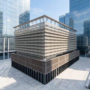 Panneau perforé en aluminium anodisé, design industriel pour murs-rideaux extérieurs, façade métallique anti-corrosion - Product Image 1