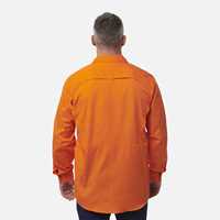 Chemise de travail industrielle respirante en coton ripstop pour hommes avec logo personnalisé, légère, manches longues, pour la construction
