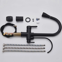 Robinet de cuisine moderne en laiton avec filtre purificateur d'eau, finition nickel brossé, pour la maison et les projets (vente en gros)