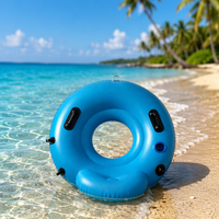 Bouée de rivière gonflable en PVC avec dossier, porte-gobelet et crochet de pêche pour adultes - Flottant pour piscine, impression personnalisée