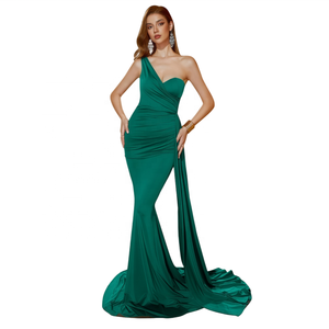 فساتين سهرة فاخرة وعصرية عالية الجودة للحوامل، فستان حفلات مثير بفتحة جانبية عالية، فستان زفاف من الساتان - Product Image 1