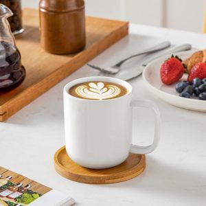 Juego de 6 <span class=keywords><strong>Tazas</strong></span> de Café de Porcelana Blanca de 12 oz al por Mayor |   <span class=keywords><strong>Tazas</strong></span> de Té de Cerámica de Alta Calidad para Cafetería y Regalo |   Apto para lavavajillas y microondas - Product Image 6