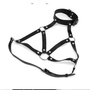 New European and American style PU bondage clothing, sexy European and American style bondage <b>belt</b>, metal <b>chain</b>, sexy chest - Product Image 2