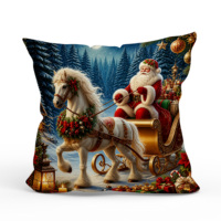 Housse de coussin décorative motif bonhomme de neige village d'hiver violet pour sapin de Noël, décoration de maison pour les fêtes