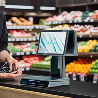 Caisse enregistreuse POS à balance intégrée AI de haute précision avec impression d'étiquettes de code-barres de pesage Balance POS de supermarché