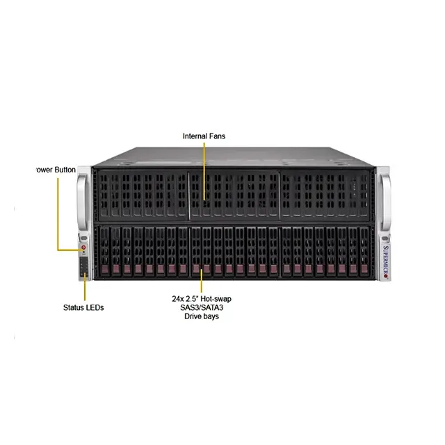 슈퍼마이크로 As-4124Gs-Tnr 4U 서버 크래프트 낮은 발열 슈퍼마이크로 Sys-220He-Ftnrd 풀 서버 시스템 듀