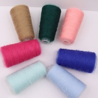 Fil à Tricoter Anti-boulochage 600m Doux Peigné 1/13Nm 55% Mohair de Chevreau Ignifuge pour Couture Châle Chapeau Crochet et Artisanat