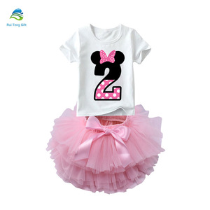 Feliz cumpleaños, bebé <span class=keywords><strong>niñas</strong></span> Camiseta de manga corta 1St traje de cumpleaños - Product Image 3