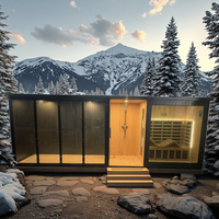 Cabine de sauna extérieure moderne en bois massif de qualité supérieure, salle de douche de sauna avec combinaison de bain spa avec panneau de commande informatique