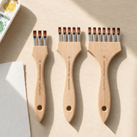Brosse à peigne aquarelle à tête plate en nylon à têtes multiples avec logo personnalisé conçue pour les effets spéciaux Textures créatives artistiques