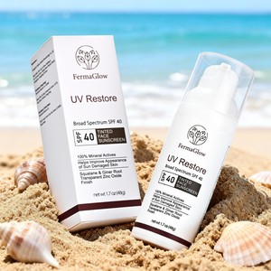 Crème <span class=keywords><strong>solaire</strong></span> <span class=keywords><strong>teintée</strong></span> au zinc minéral fermenté SPF 40 à large spectre PA+++ UVA UVB Protection <span class=keywords><strong>solaire</strong></span> UV - Product Image 6