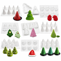 Moule à gâteau en silicone en forme de sapin de Noël pour la pâtisserie sur le thème de Noël, moule décoratif Père Noël, moule à chocolat, vente en gros