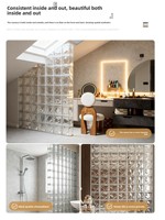 Mur de cloison en briques de verre carrées avec motif cristal de glace, briques translucides ultra-blanches non transparentes