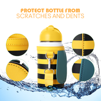 Hot New Design enfants mignon abeille forme 14oz cuir bouteille d'eau sac pour enfants bouteille avec bretelles