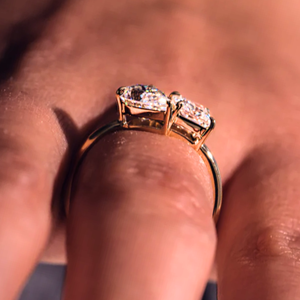 Elegante Vintage Art Deco 925 anillo de plata esterlina creado en laboratorio zafiro y Diamante declaración pieza joyería - Product Image 3