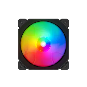 Powercase พัดลมเย็น LED RGB 120มม. 12ซม. PWM 4Pin เกม PC ชนิด D คอมพิวเตอร์ RGB พัดลมระบายความร้อนรดน้ำ
