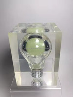 Trophée en acrylique personnalisé LANDU avec goutte d'huile, récompenses en résine solide transparente, presse-papier fabriqué en Chine, moulé pour souvenir