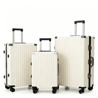 Ensemble de 3 valises rigides de luxe en aluminium et ABS+PC, avec cadenas TSA, logo personnalisé, incassables, pour la vente en gros