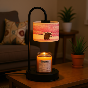 Lámpara calentadora de velas eléctrica con diseño de flores, luz regulable para aromaterapia en interiores, uso en mesa, base de metal con enchufe estadounidense - Product Image 2