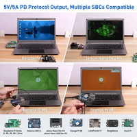Moniteur portable CrowView Note 14 pouces, pour connexion téléphone-ordinateur, Type-C multifonction, compatible SBC/Mini PC/PC/Console de jeu - Clavier anglais - Prise US