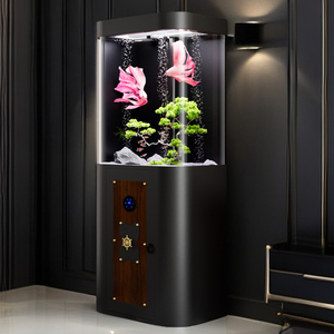 <span class=keywords><strong>Aquarium</strong></span> cylindrique en plastique durable de 150 L, nouveau design, type sol, facile à nettoyer, en noir, pour salon, bureau, salle d'étude - Product Image 5