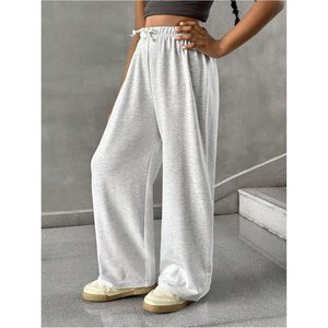 FOXA Pantalon de survêtement pour fille, taille à cordon de serrage, coupe large, décontracté, respirant, en coton, pour l'été et l'entraînement - Product Image 2