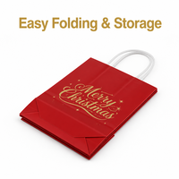 Collection de sacs cadeaux en papier kraft personnalisés pour Noël, emballage festif rouge et or de luxe, sac écologique à poignée torsadée