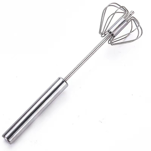 Household Semi-automatic <strong>Rotating</strong> Whisk Stainless Steel Hand <strong>Egg</strong> Cream Utensils Whisk Manual Mixer - Product Image 4