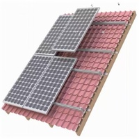 Support de montage de panneaux solaires photovoltaïques pour toiture en tuiles plates en acier, inclinable et réglable, système de fixation PV avec résistance au vent de 60 m/s, prix usine