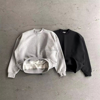 Sweat-shirt personnalisé Y2K pour homme, gris et noir, coupe ample, en molleton de coton épais, style streetwear oversize