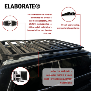 <span class=keywords><strong>Porte</strong></span>-bagages de toit en alliage d'aluminium, protection contre la rouille et la corrosion, robuste et durable, adaptabilité multi-scénarios - Product Image 2