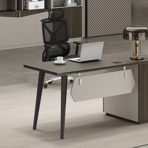 <span class=keywords><strong>Bureau</strong></span> de direction en bois de manguier antique en forme de <span class=keywords><strong>L</strong></span>, design industriel durable LINOU S-104, hauteur réglable, multi-tiroirs - Product Image 4