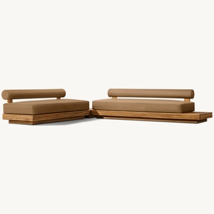 Recién llegado, juego de muebles de exterior de madera maciza, muebles de jardín de patio de teca de lujo, juego de sofás de teca para todo clima - Product Image 3