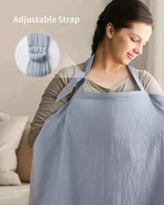 Couverture d'allaitement en coton mousseline pour bébé, tablier d'allaitement multi-usages réglable - Product Image 3