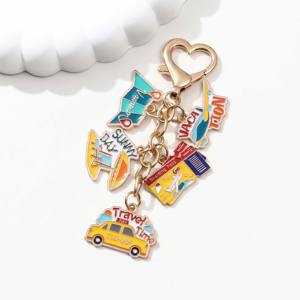 Creative Airline Tickets Zapatillas Equipaje Colgantes encantadores Seaside Travel Series Llavero para amigos Hecho a mano Buen regalo Joyería - Product Image 5